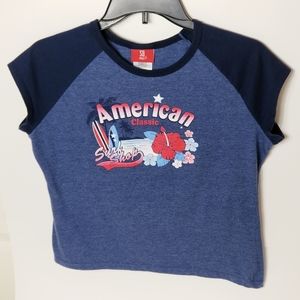 Vintage 90s American Classic Surf Shop Crop Top XL